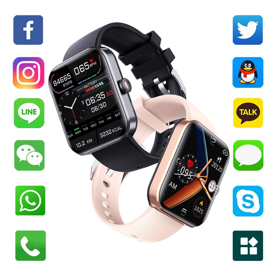 FJAUOQ Smartwatch Reloj Inteligente Reloj Medidor de Glucosa en